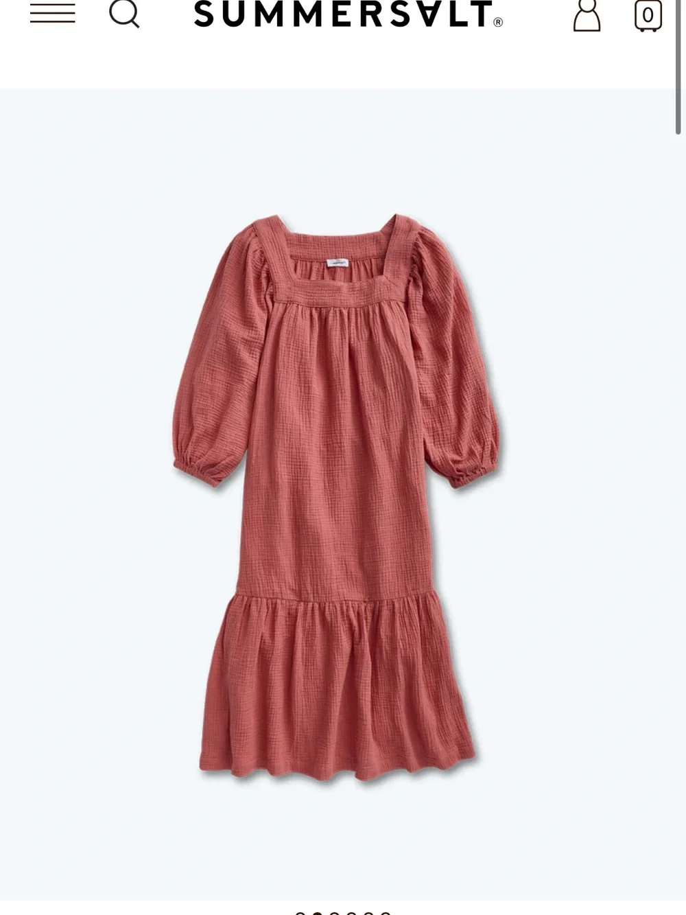 Summersalt The Going Places Gauze Midi Dress in Faded Rose Size Small